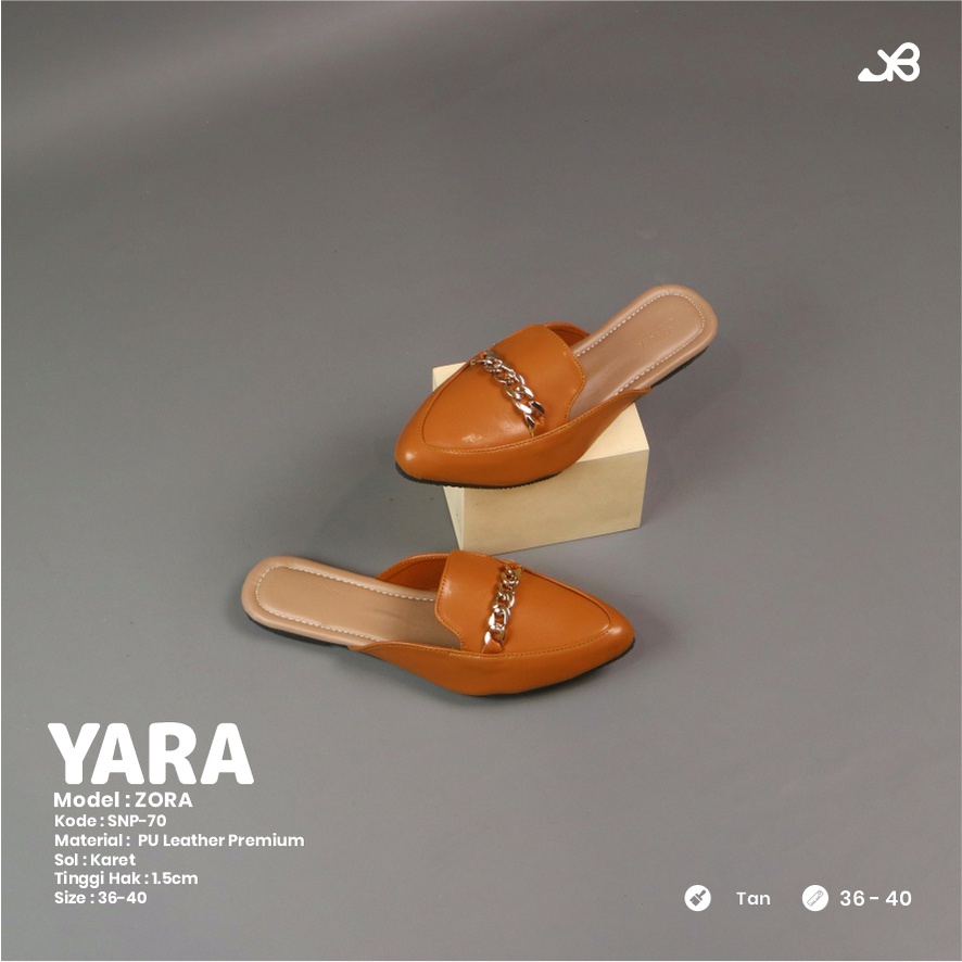 ZORA SEPATU MULES TERBARU WANITA KEKINIAN TERLARIS 2021 YARA FOOTWEAR PAPAKE-3