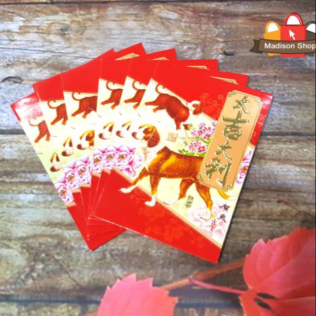 3741 ANGPAO MERAH IMLEK ANJING TAHUN 2018 CHINESE NEW YEAR RED POCKET BARU ANGPAO TEBAL.GROSIR