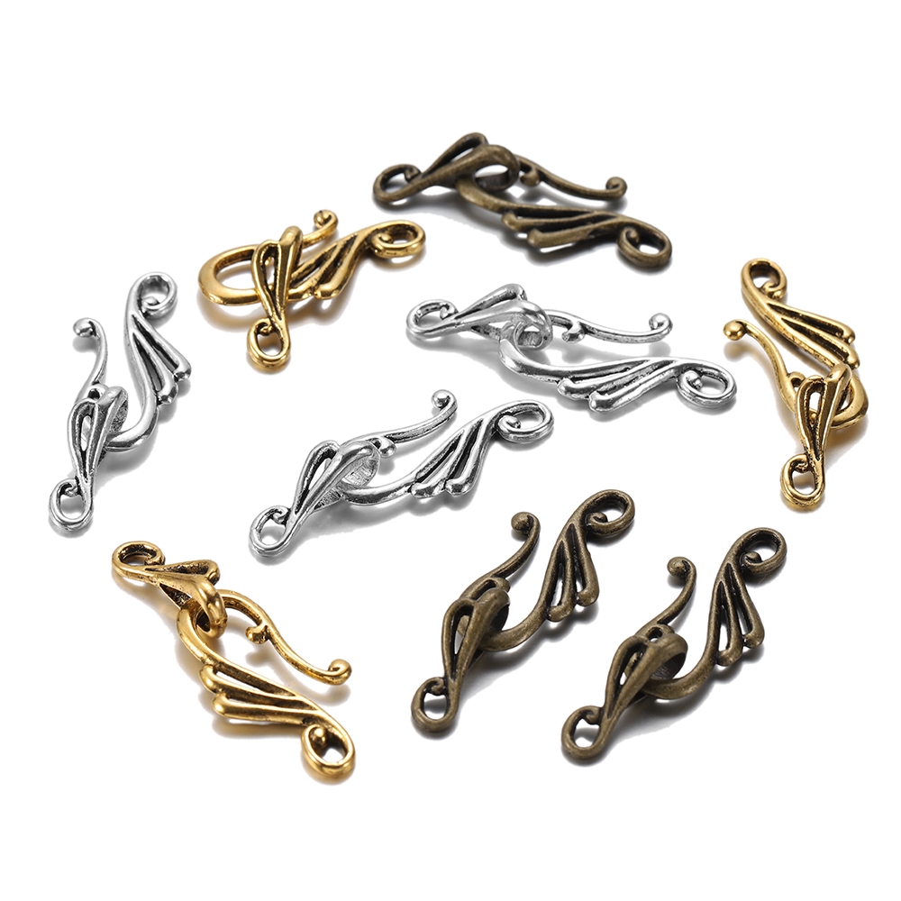 10pcs Kait Toggle Bentuk Note Musik Antik Bahan Zinc Alloy Warna Emas Perunggu Untuk Membuat Perhiasan Kalung Gelang