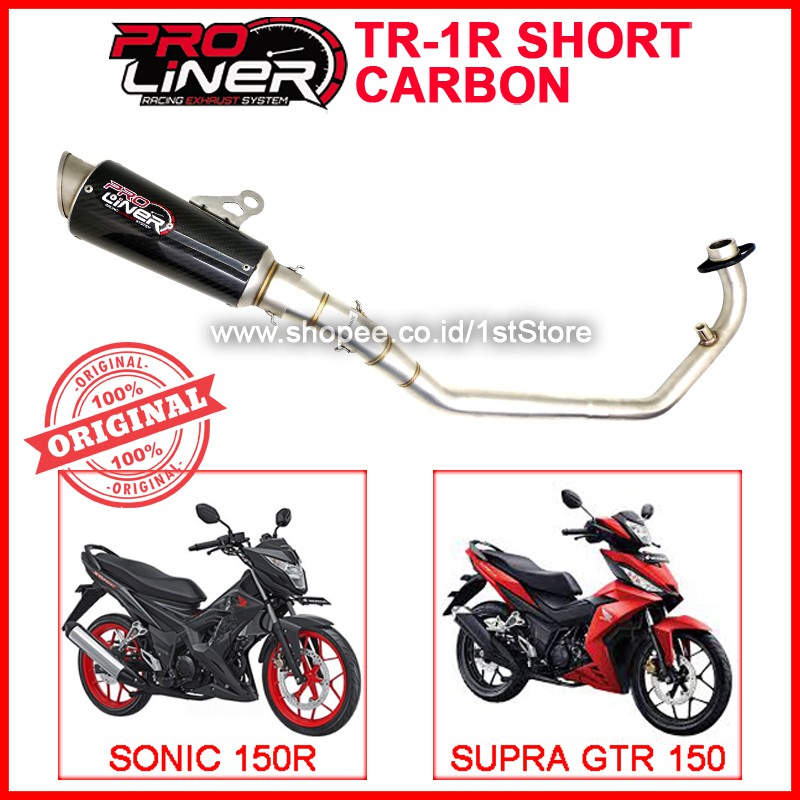 Original Proliner TR 1R Carbon Short Sonic 150R Supra GTR 150 R Knalpot Racing Pro Liner Ori TR1 R 1