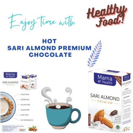 Mama Health Sari Almond Premium Original Pure Dan Dark Chocolate Plus Daun Katuk 200 Gram