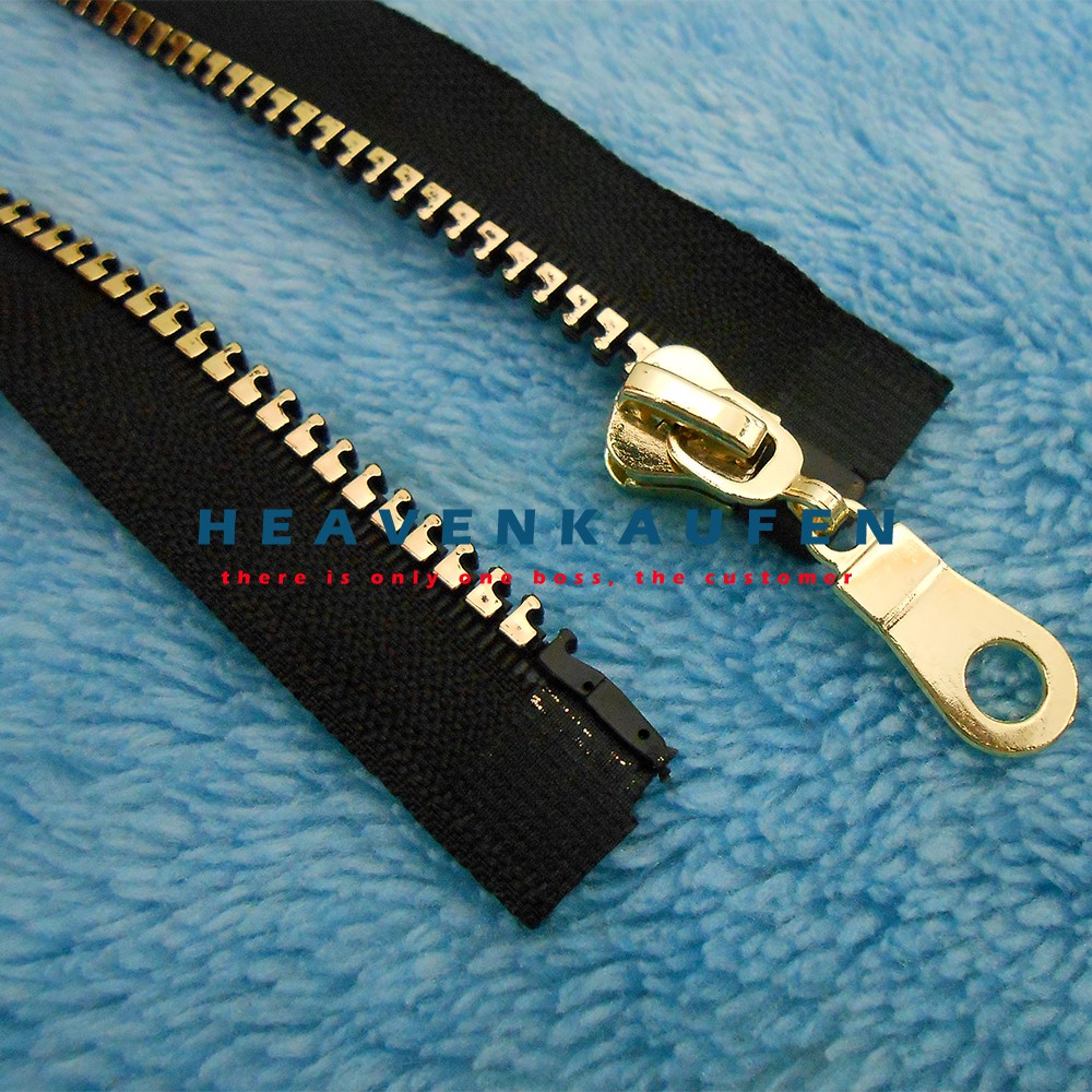 Resleting Zipper Vislon Variasi Panjang 50 cm Hitam - Gold Muda Kode B