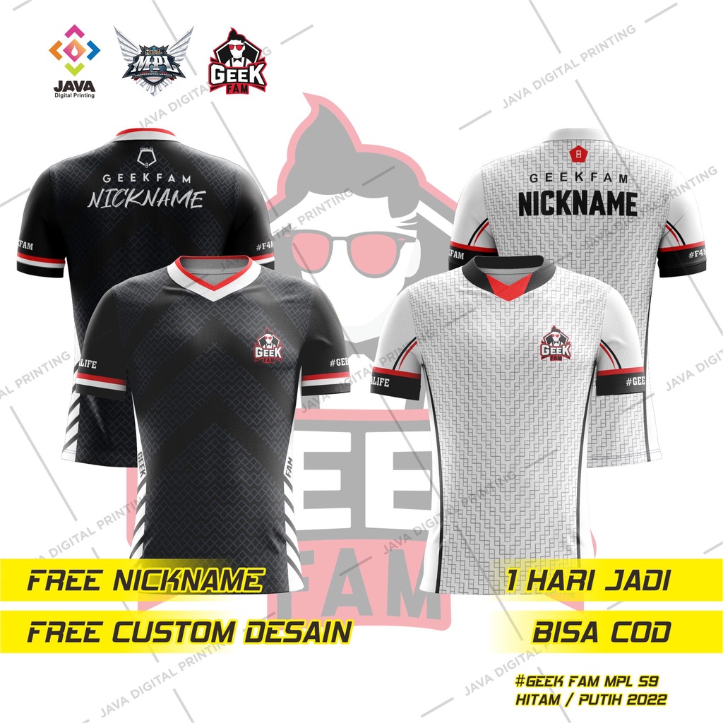 KAOS BAJU JERSEY GEEK FAM TERBARU MPL SEASON 9 / 2022 TERBARU / FREE NICKNAME CUSTOM