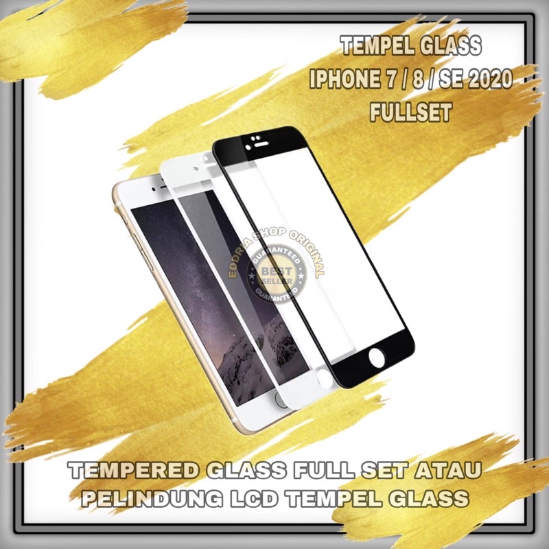 TEMPERED GLASS FULL BLACK IPHONE SE 2020/8/7 ORIGINAL 100% NEW