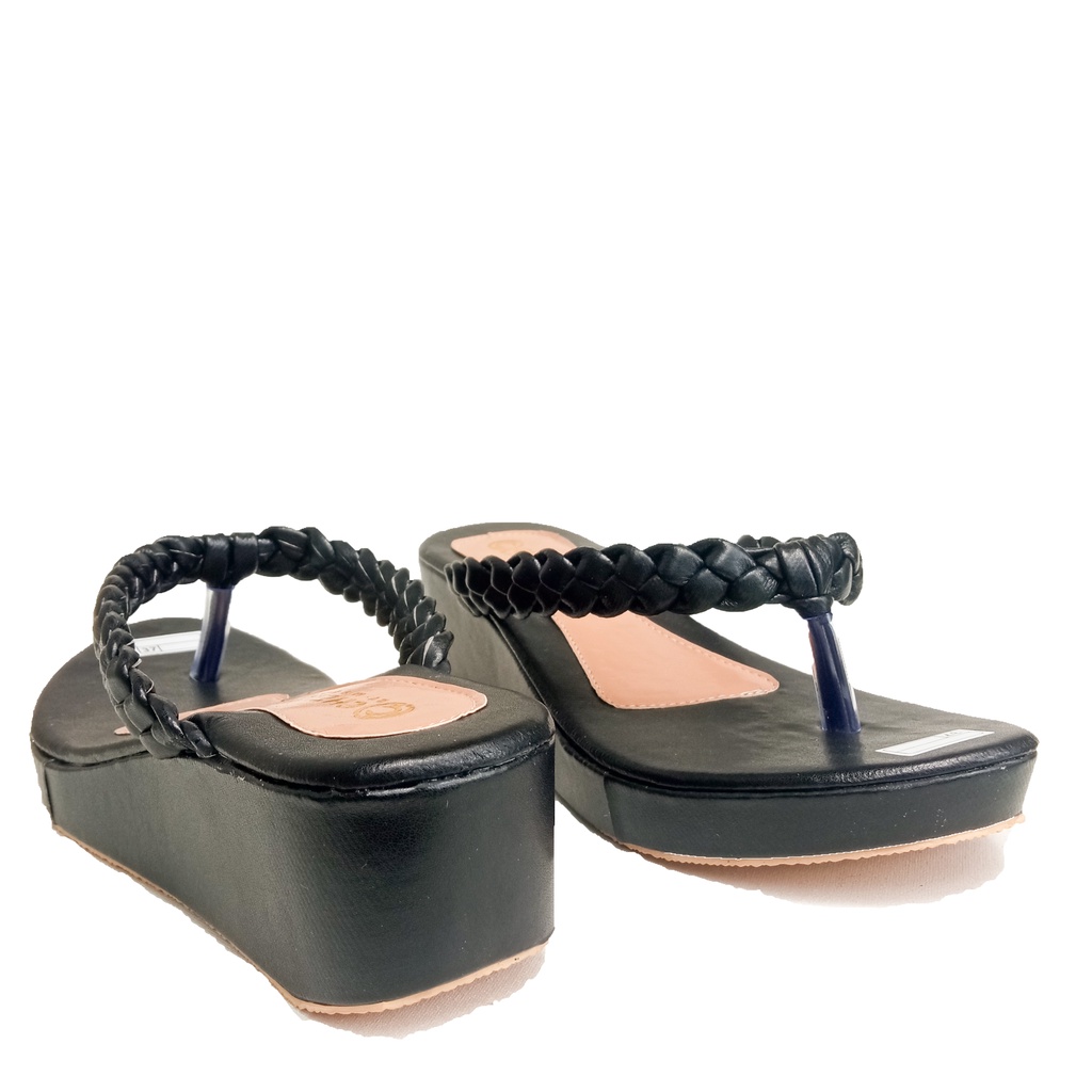 Sandal Wanita/Wedges Wanita Tali jepit kepang Remaja Terbaru/Sandal Wanita Kekinian/Sandal Santai Wanita/Sendal Rumah Anti Slip/Selop Wanita Casual Murah/Cod/Bisa Bayar Di Tempat/Gratis Ongkir/Chellltic 033 Putih/Sandal Tinggi Wanita import 5Cm Bukan Zara