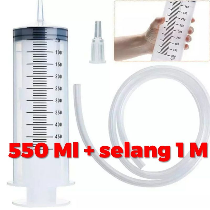 suntikan jumbo syringe spuit besar 500ml 150 ml 200ml 300cc 500 cc selang suntikan panjang kapasitas 50ml 100ml