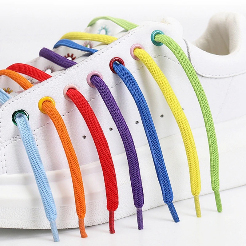 Tali Sepatu Elastis Flat Buckle Lock No Tie Shoelace Untuk Dewasa Anak