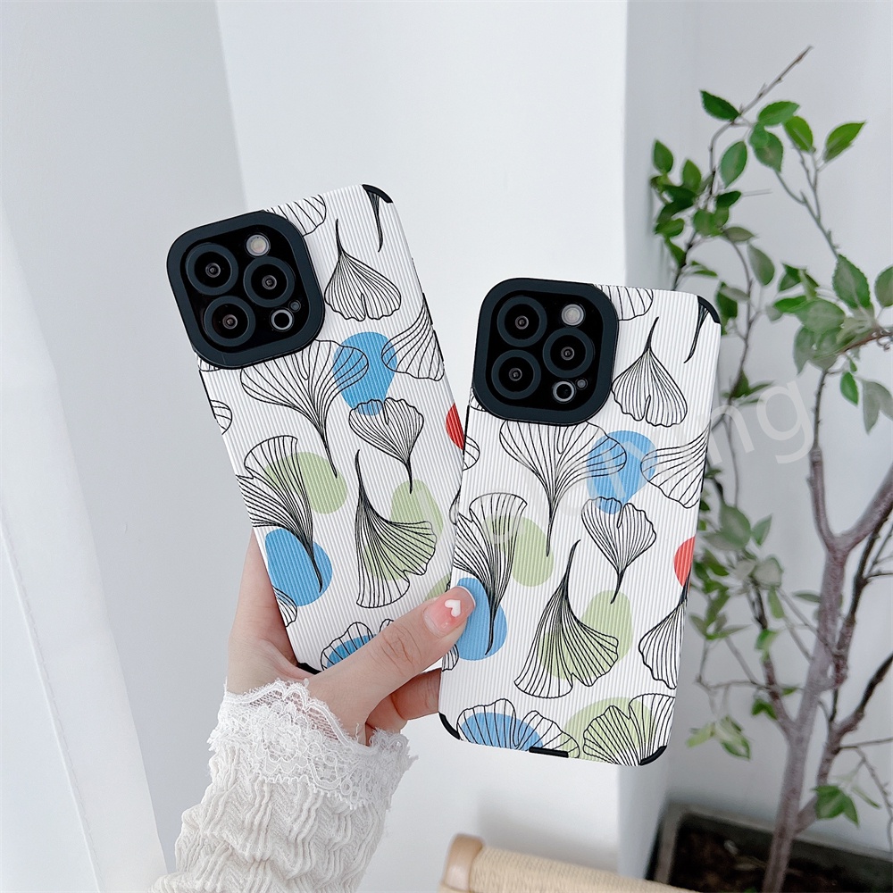 Case Motif Abstrak Warna Putih Untuk iPhone 13Pro Max 12 11 X XR Xs Max