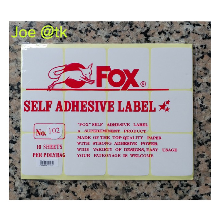 

Unik Fox Label Stiker 102 / Undangan / Nama / Self Adhesive Berkualitas