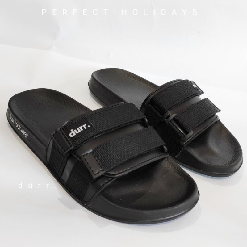 DURR FTWR - Strapy Black | Sandal Pria Durr Strap Black Durr Strap Black Sandals Durr Strap Hitam Sandal Slippers Unisex Anti Licin Sandal Slide Original Sandal Canvas Durr 2 Flip Flop Strap Black