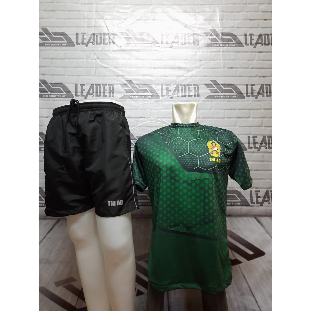 BAJU SETELAN OLAHRAGA TNI AD HIJAU FULLPRINT
