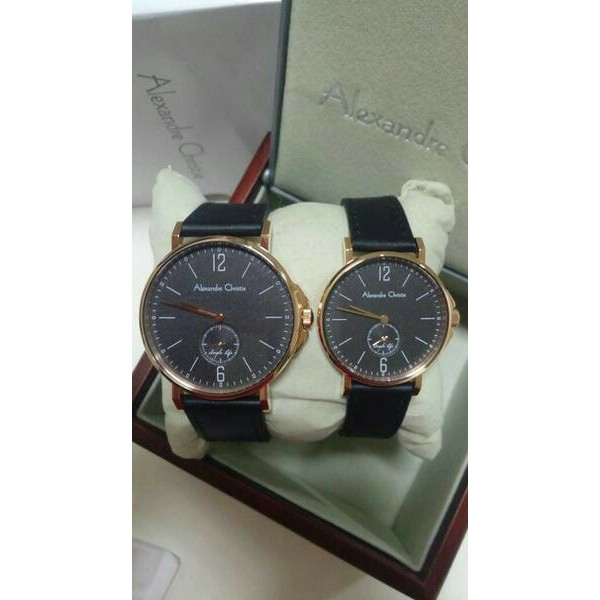 ORIGINAL JAM TANGAN ALEXANDRE CHRISTIE AC 8458 COUPLE HARGA SATUAN ROSEGOLD BLACK ORIGINAL