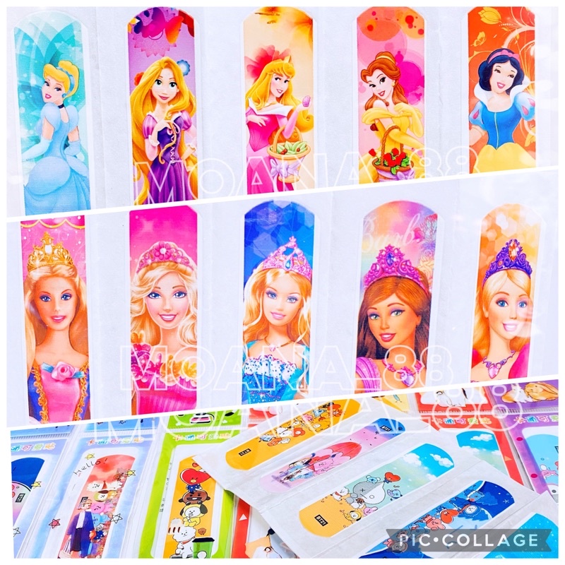 Plester luka lucu obat luka kulit ukuran anak2 karakter princess BTS21 Barbie