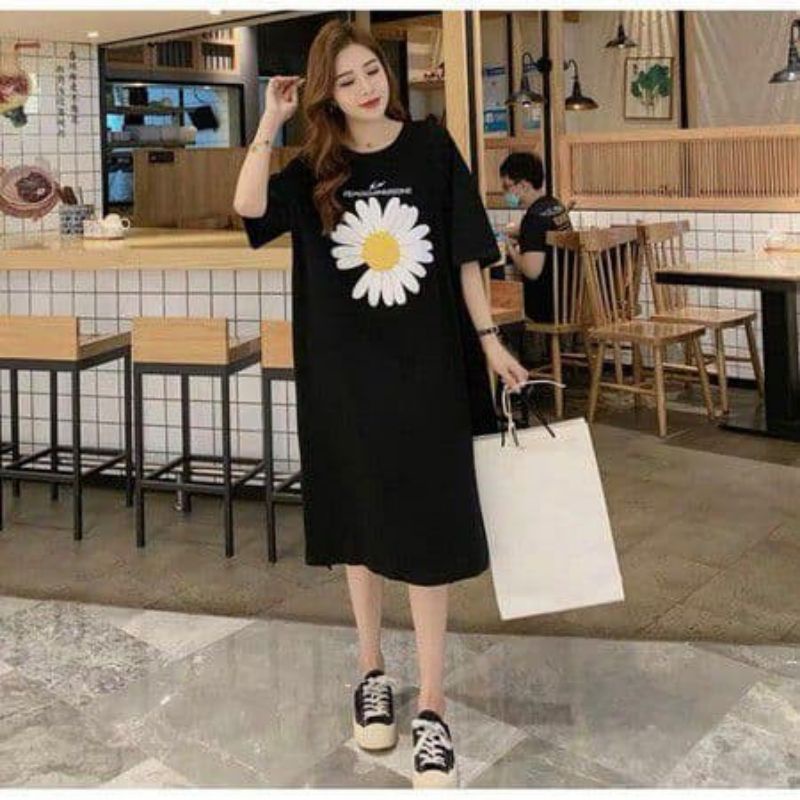 Medan Termurah Tunik dress panjang fit to LD max 115 Tunik flower cute spandek