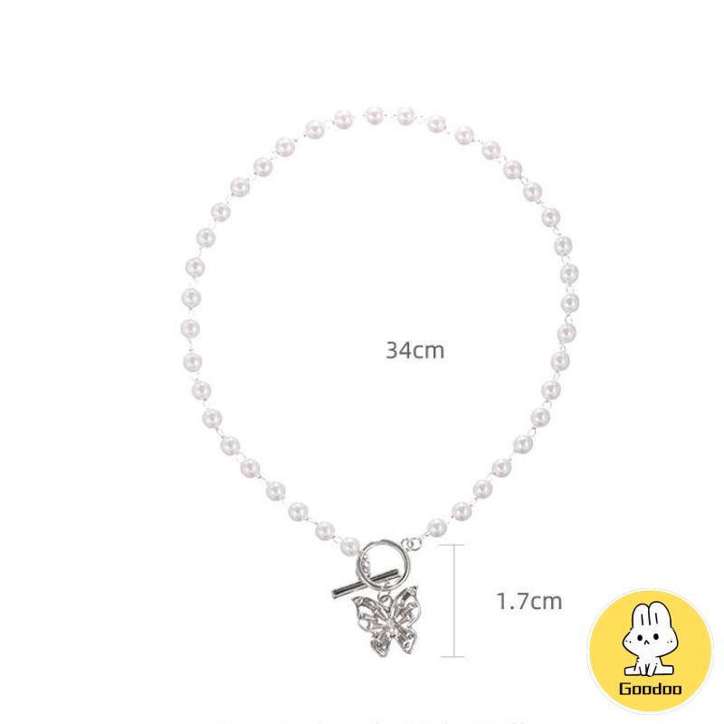 Kalung Choker Kupu-kupu Mutiara Yang Cocok Jewelry Untuk Semua Temperamen Peri Aksesoris Wanita-Doo