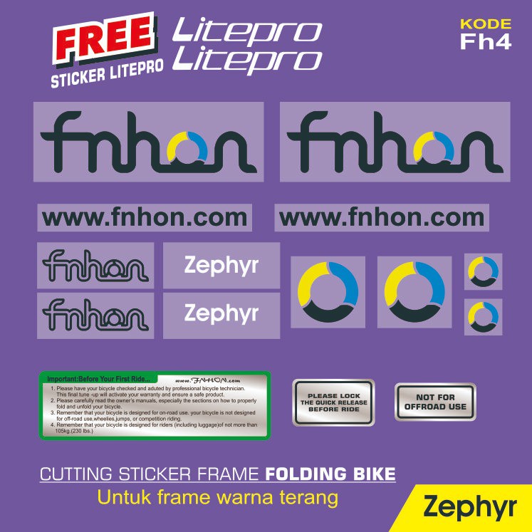 STICKER CUTTING FRAME SEPEDA LIPAT MOTIF FNHON