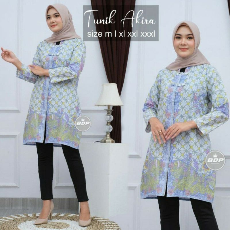 BATIK WANITA MURAH - TUNIK KANCING DEPAN