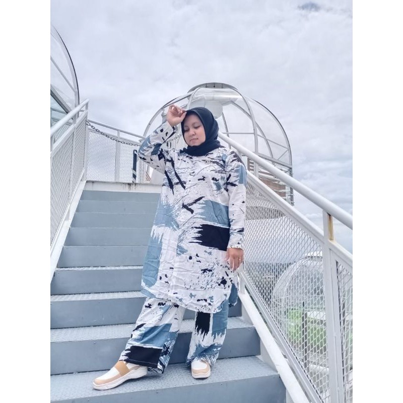 Setelan Jumbo Tie Dye / setelan wanita besar murah / pakaian muslim besar