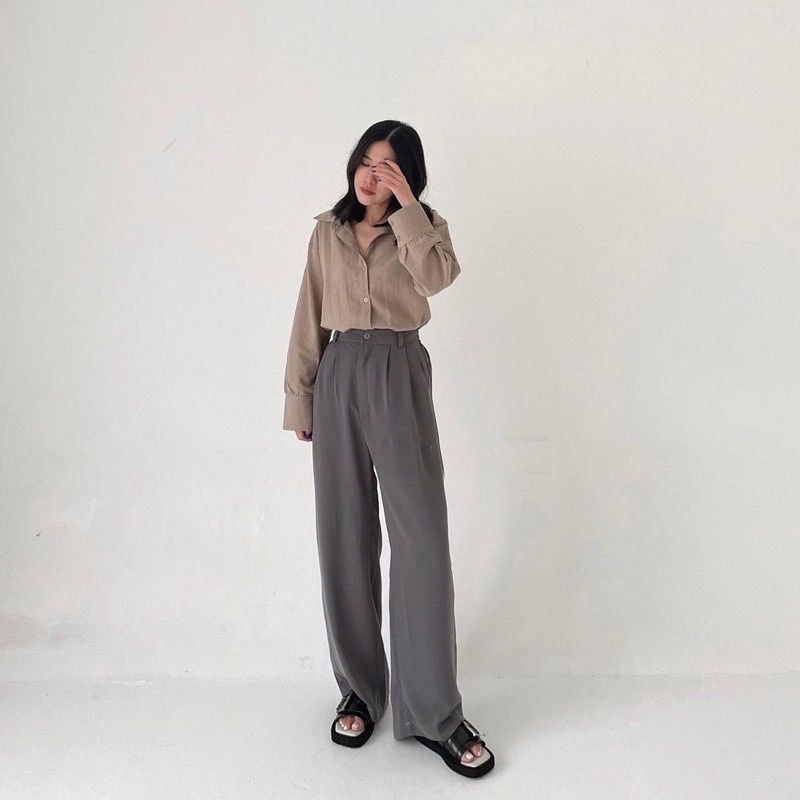 CELANA LOOSE PANTS WANITA (GREY)