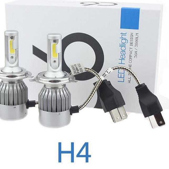 GREAT SALES 8935 Lampu Mobil Headlight LED H4 COB 2 PCS / Lampu Mobil LED H4 Super Terang Jarak Jauh