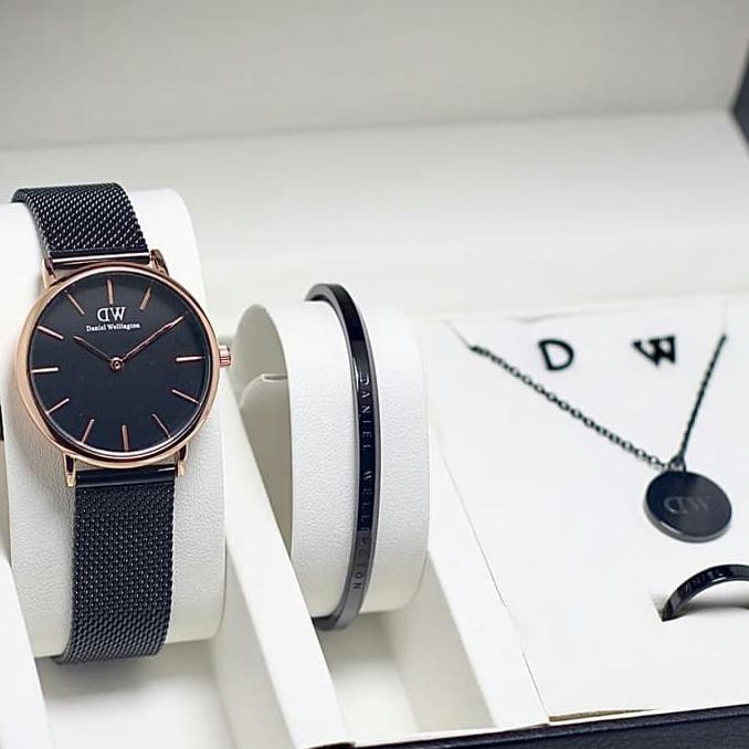 Kualitas Terbaik Jam Tangan Daniel Wellington / DW Wanita SL 2257 Free Gelang , Anting MURAH