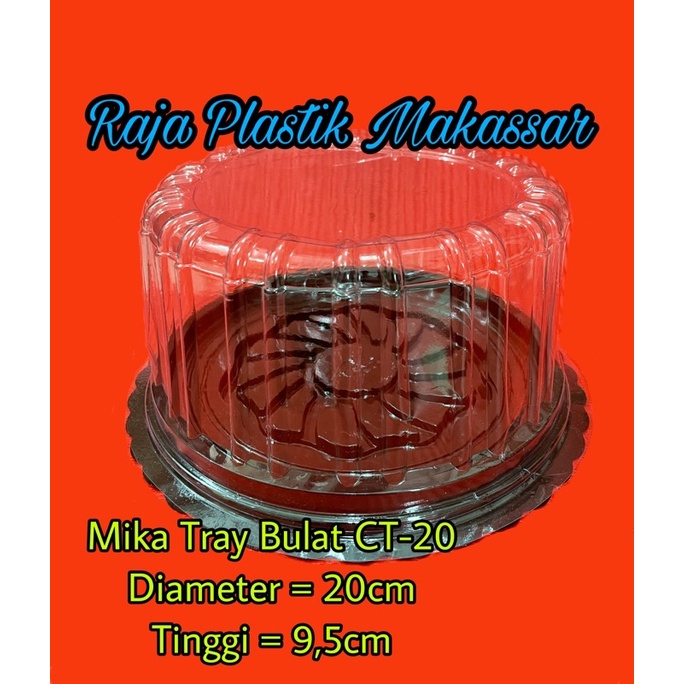 Mika Plastik Bulat Tray Kue Bolu CT 20 (tinggi 9,5cm)