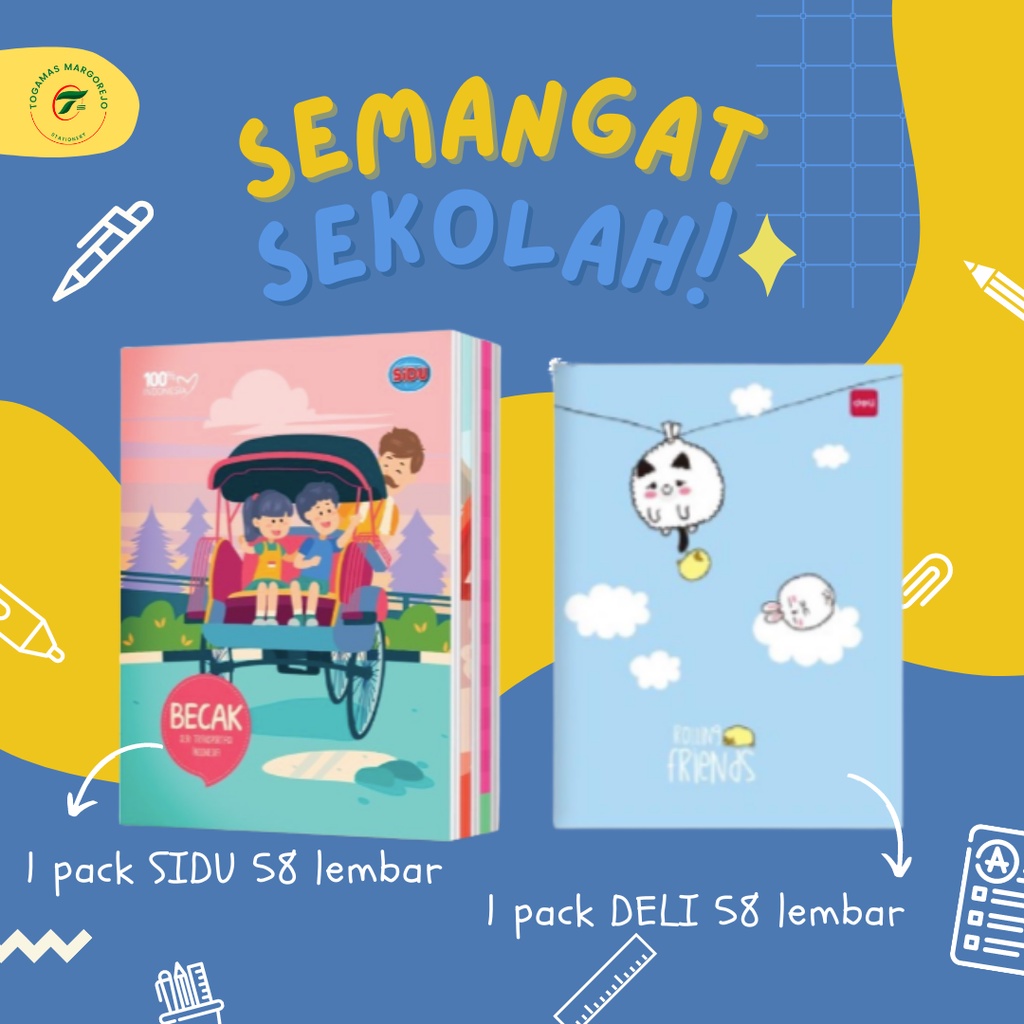 

TERMURAH !!! SiDU Buku Tulis 58 Lembar - 10 Buku