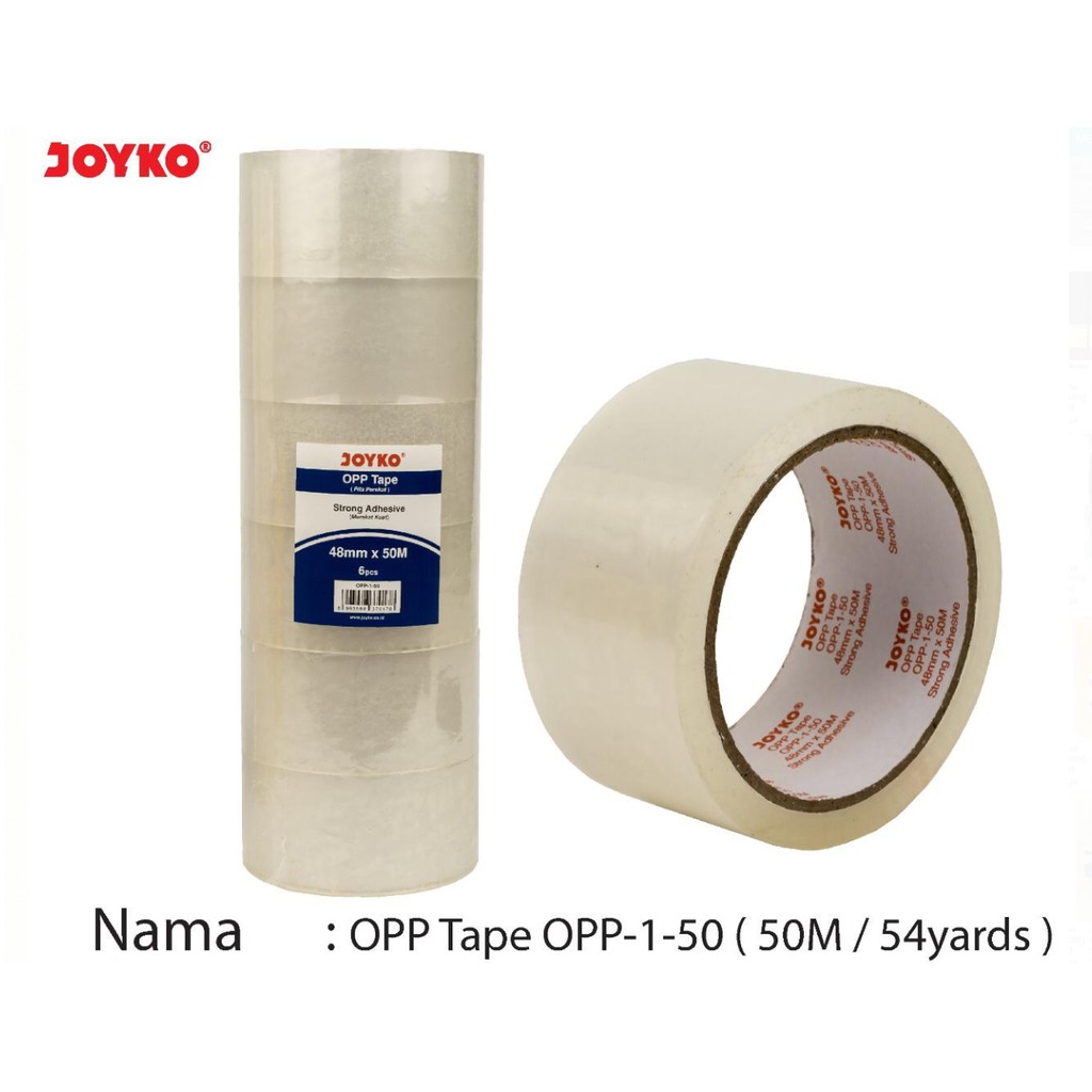 

LAKBAN BENING JOYKO 48 MM X 50 METER PITA PEREKAT OPP TAPE OPP-1-50 54 YARD KUALITAS TEBAL MURAH