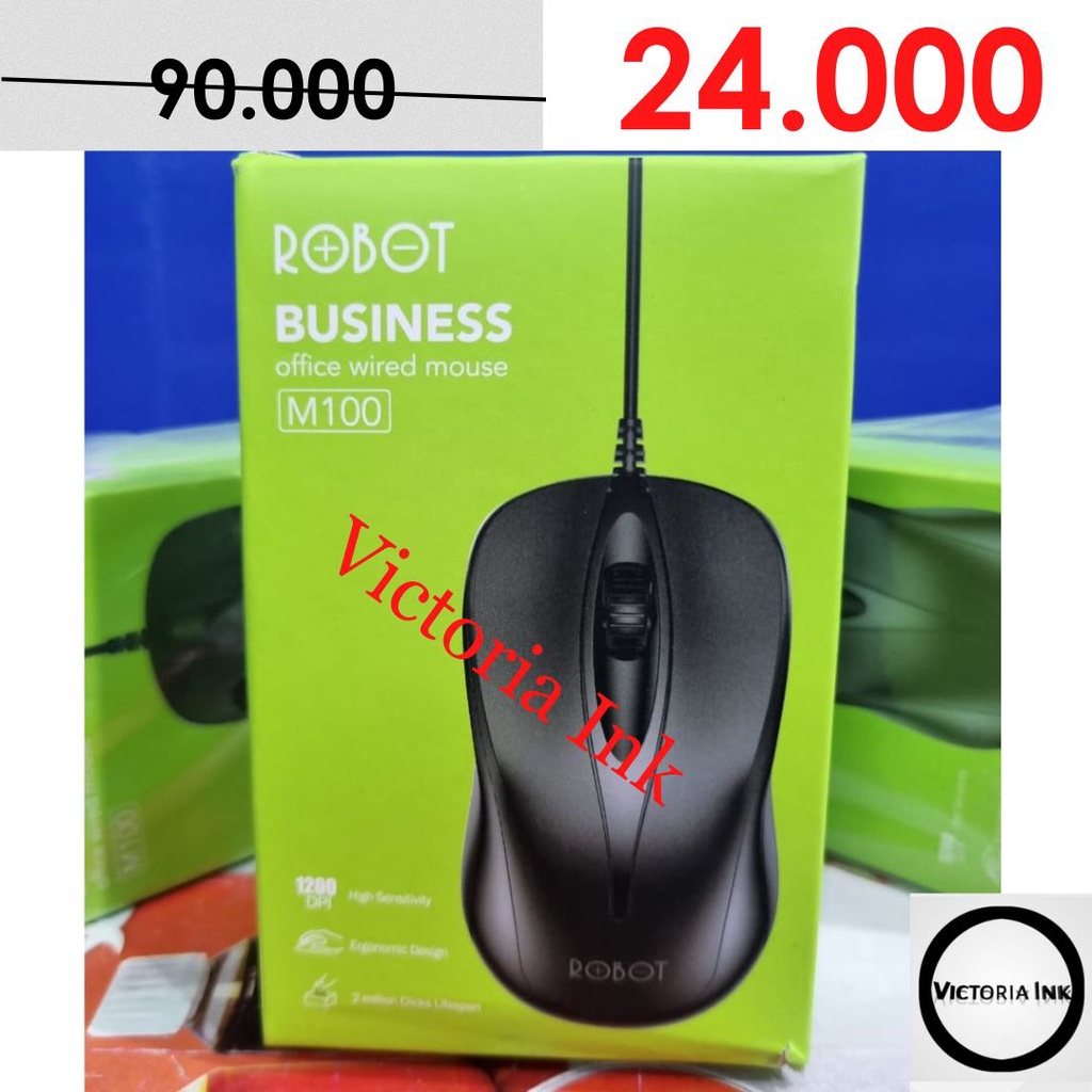 Mouse Murah Mouse Robot M100 M 100 Wired Mouse Kabel Original Robot Optical Mouse Office Wired Mouse Robot