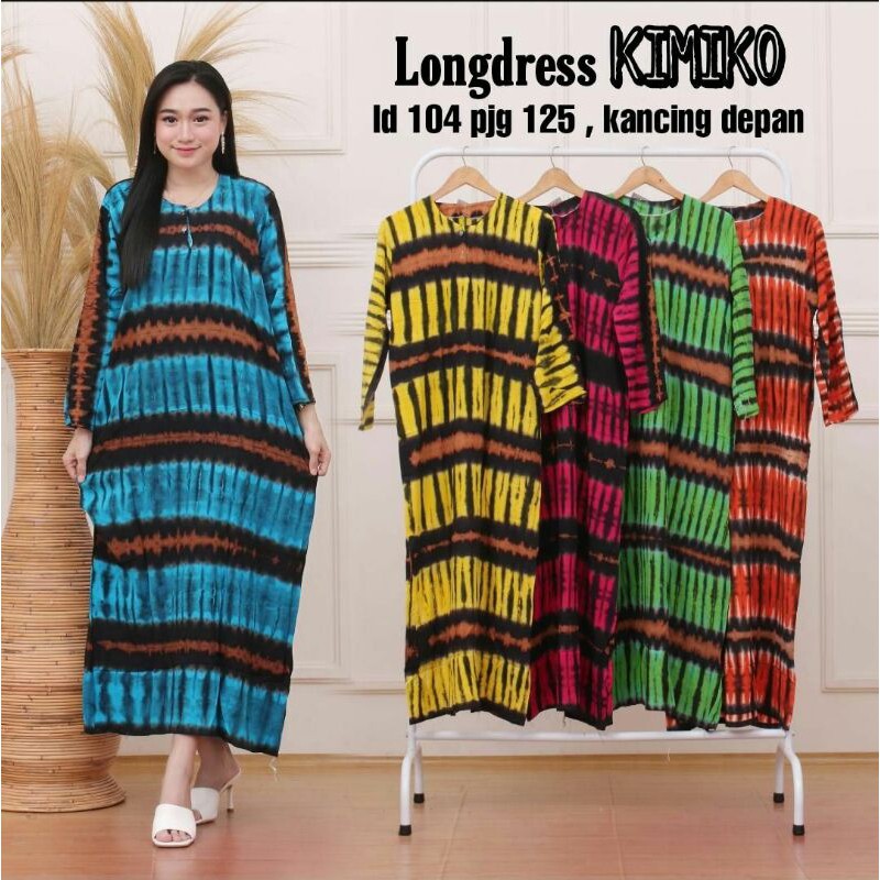 DASTER LONGDRES KIMIKO KANCING DEPAN LENGAN PANJANG DASTER MURAH BAHAN ADEM