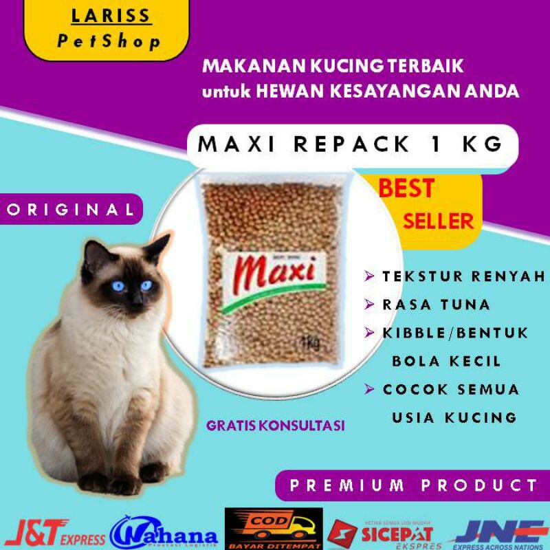 Makanan Kucing MAXI Cat Food Kitten 1 kg