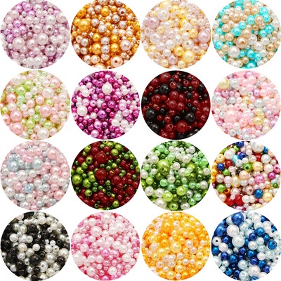 150 pcs 3mm-8mm manik-manik campuran bulat imitasi ABS mutiara diy beads, tidak termasuk kotak