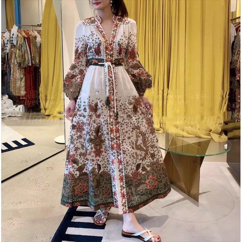 Maxi Dress Zara Bunga Tulip BKK Ori