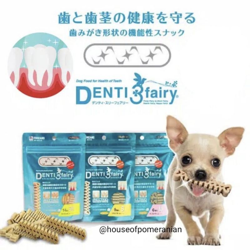 forcans denti 3 fairy dog pet chew dental korea snack anjing clean teeth