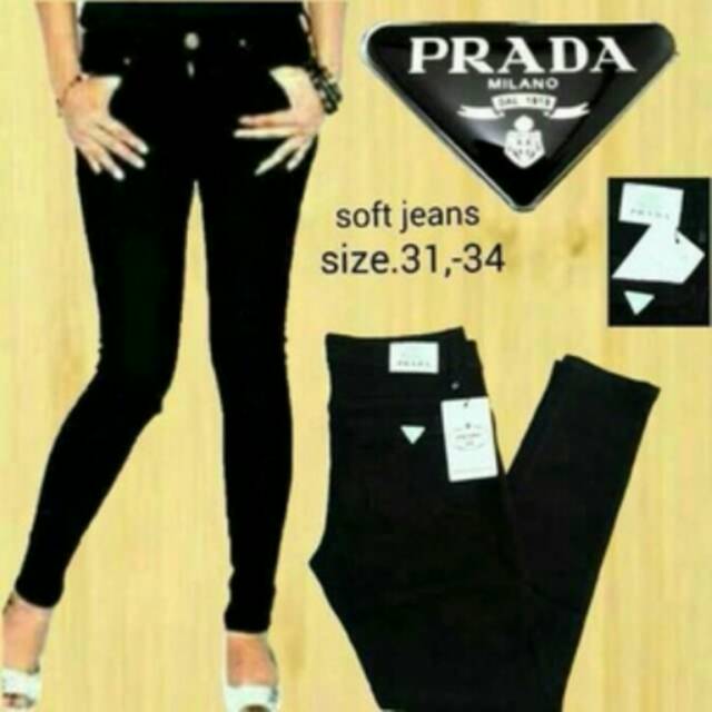CELANA JEANS PRADA BLACK BLUE NAVY