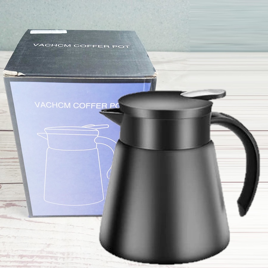 Teko Air Pitcher Thermos Double Wall Vacuum Stainless 880ml - Ody031 - Black