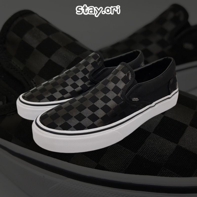 Vans Slip on Checkerboard Black / Black Global Market Original BNIB