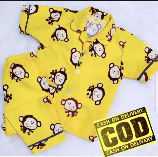 Piyama anak onyet baju tidur anak 1-16 tahun