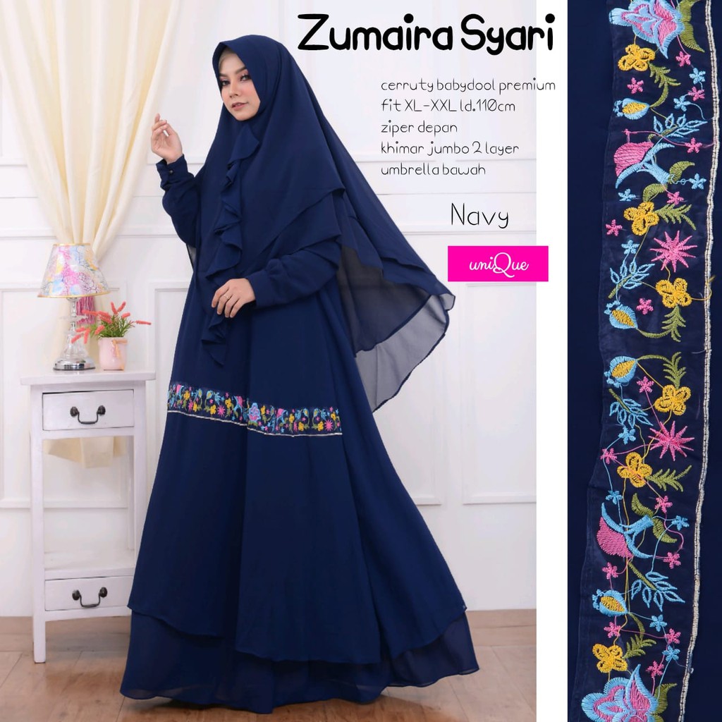 zumaira Syar'i Dress By UniQue | Suplier Hijab Solo |Grosir