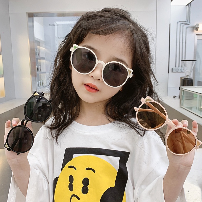 Kacamata Hitam Kucing Telinga Anak Fashion Baru / Kacamata Anak Kacamata Gaya Korea