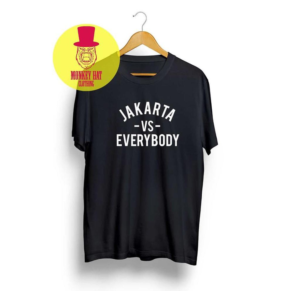  Kaos  JAKARTA VS EVERYBODY Baju Combed  30S  Tshirt Pakaian 