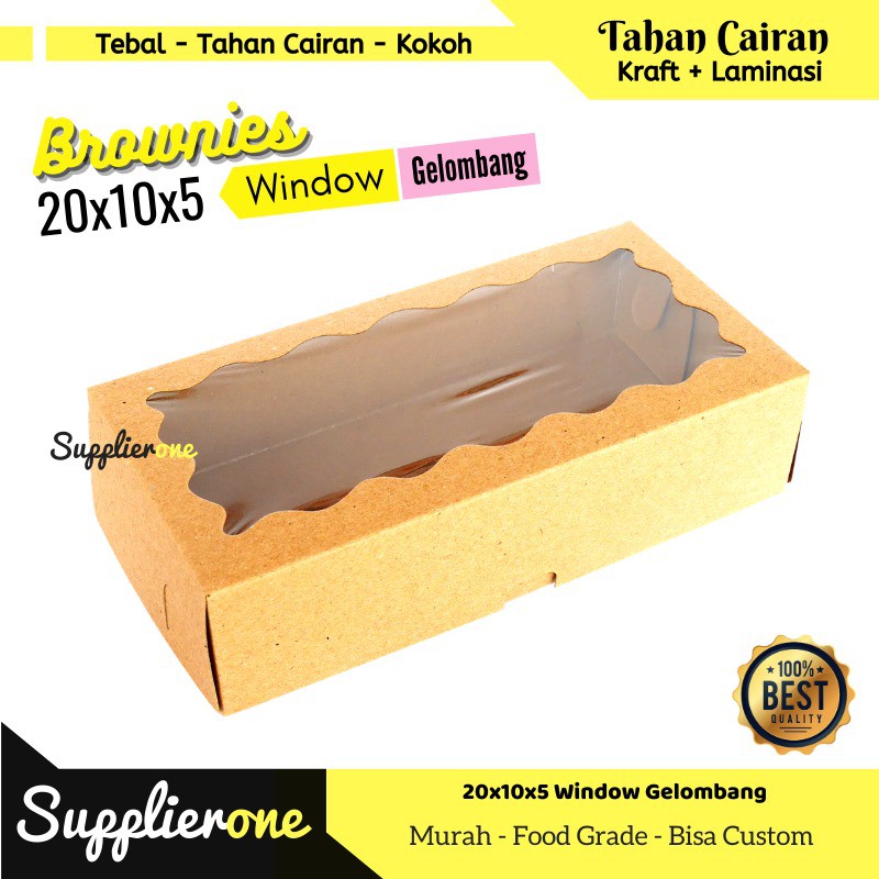 Dus Brownies Box 22x10 Dus Brownies 22x10x5 Box Brownies Jendela Kemasan Brownies Dus kue Image 3