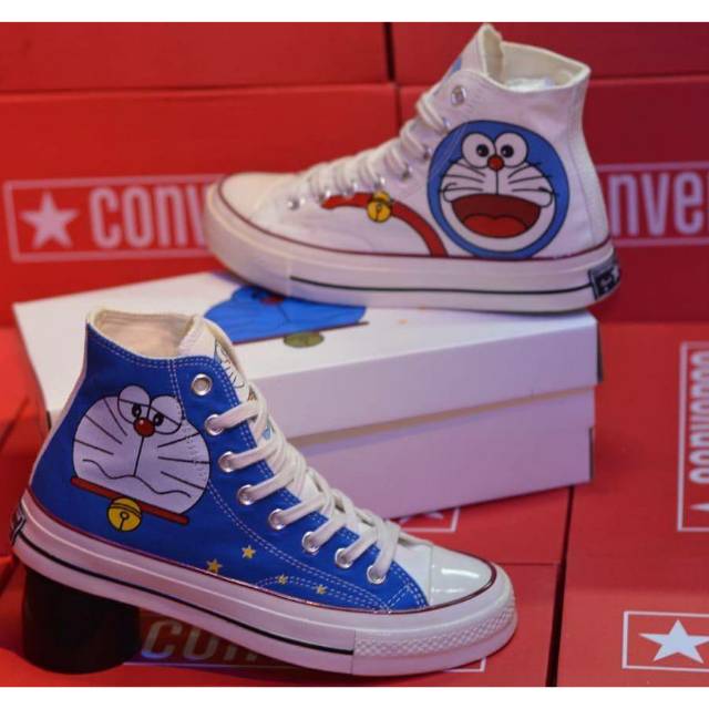  Sepatu  motif doraemon  premium murah ukuran 37 38 39 40 