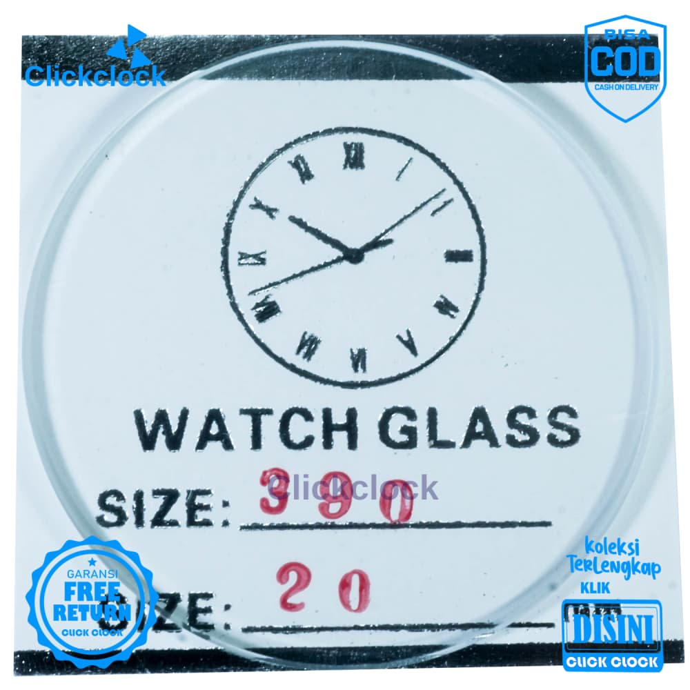 Kaca Jam Kaca Bahan Watch Glass PNC-390 Bagus 3,9 cm