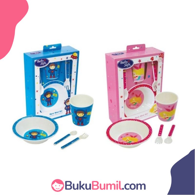 Baby Safe 4pcs Meal Set/Set Alat Makan Bayi Anak Baby Safe