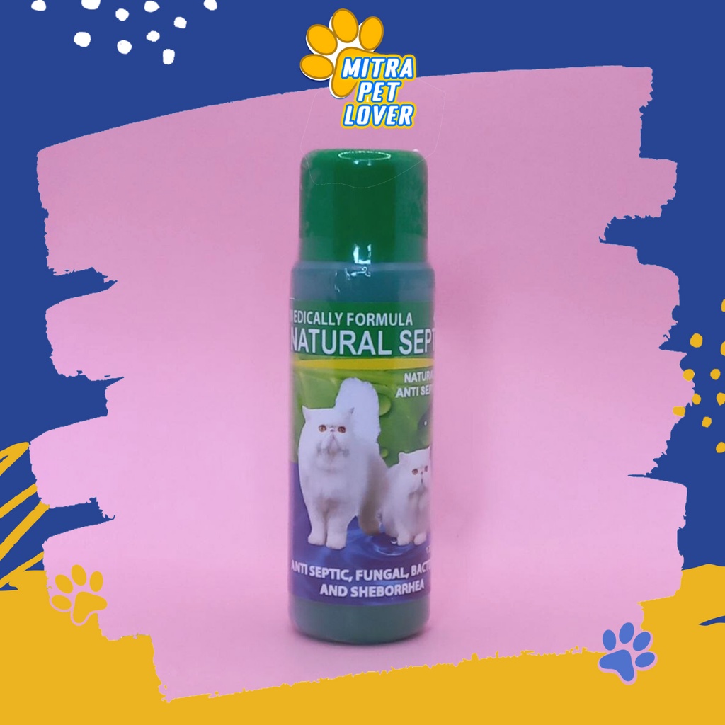 SHAMPO KUCING ANTI RONTOK - NATURAL SEPTIC SHAMPOO 125 ML ORIGINAL - MENGATASI JAMUR BAKTERI KUTU KETOMBE PADA CAT KITTEN KITY PET ANIMAL HEALTHCARE AND VETERINARY TAMASINDO OBAT KESEHATAN DAN VITAMIN TERNAK HEWAN BINATANG PELIHARAAN MITRAPETLOVER