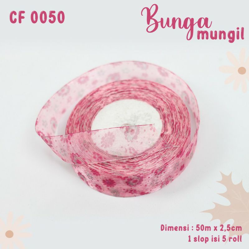 (5 meter)Organdi Motif Bunga Mungil CF0050 - 6 Pilihan Warna