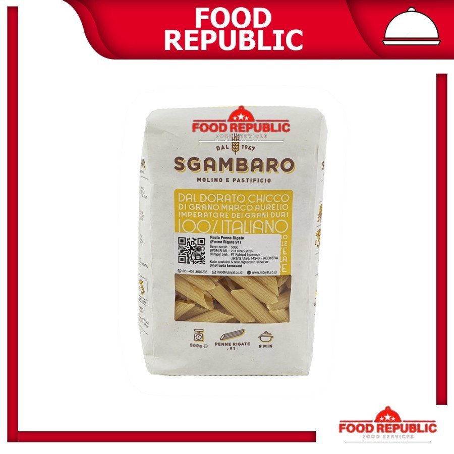 

SGAMBARO PASTA VEGAN 500GR 100% GANDUM EGG FREE PENNE HALAL