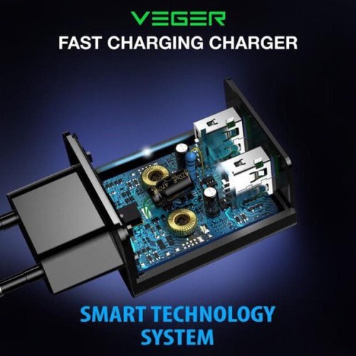 Charger VEGER V02 2output 2.4A Fast Charging With Cable Micro