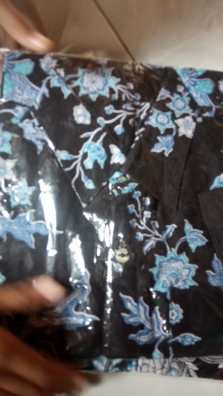 Batik Couple Keluarga Sania Ruffle Ori Ndoro Jowi Dnt Motif Blarak Biru